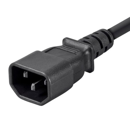 MONOPRICE Extension Cord - IEC 60320 C14 to IEC 60320 C13_ 18AWG_ 10A_ 3-Prong_ 6449